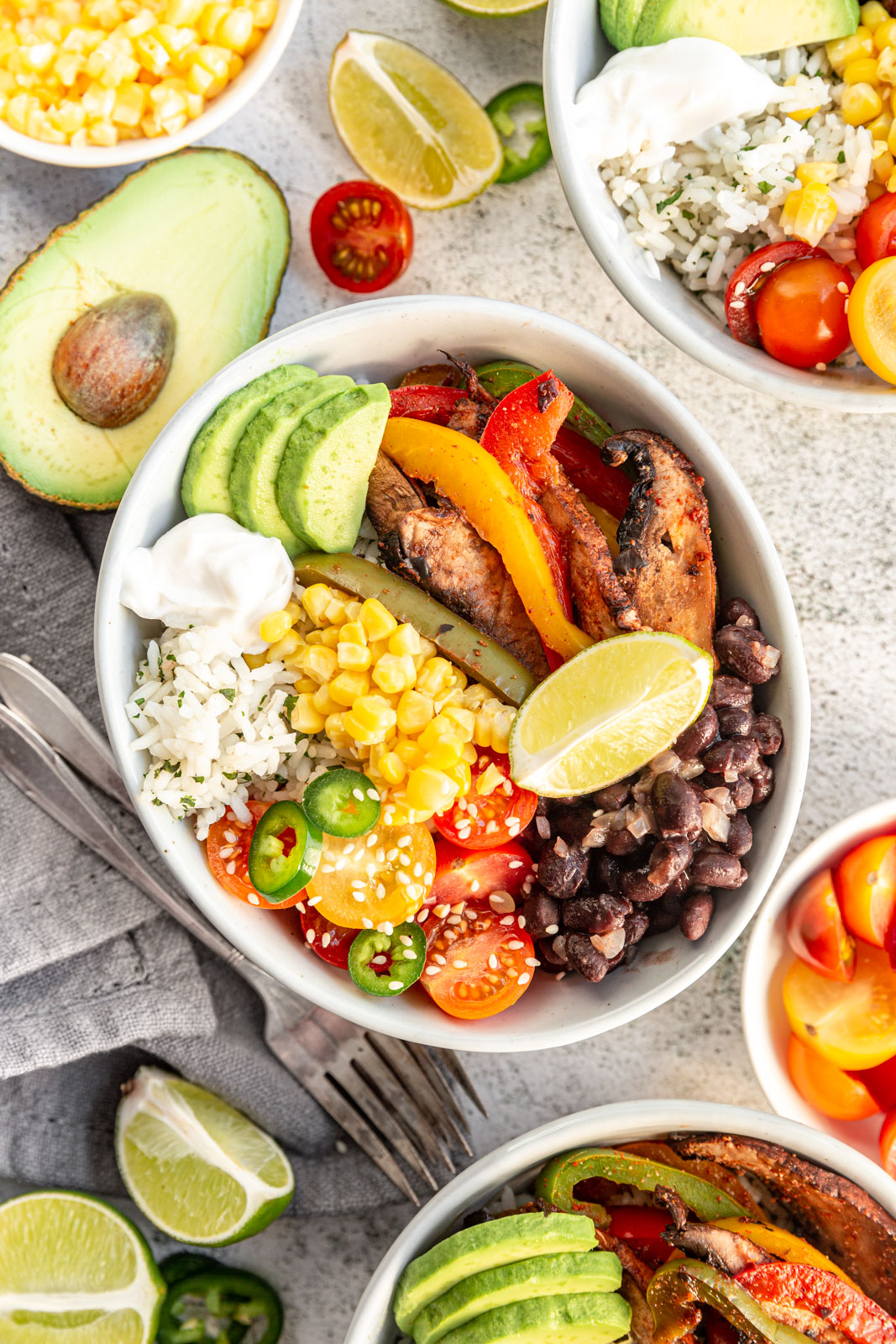 Vegan Fajita Bowls (GlutenFree, OilFree)